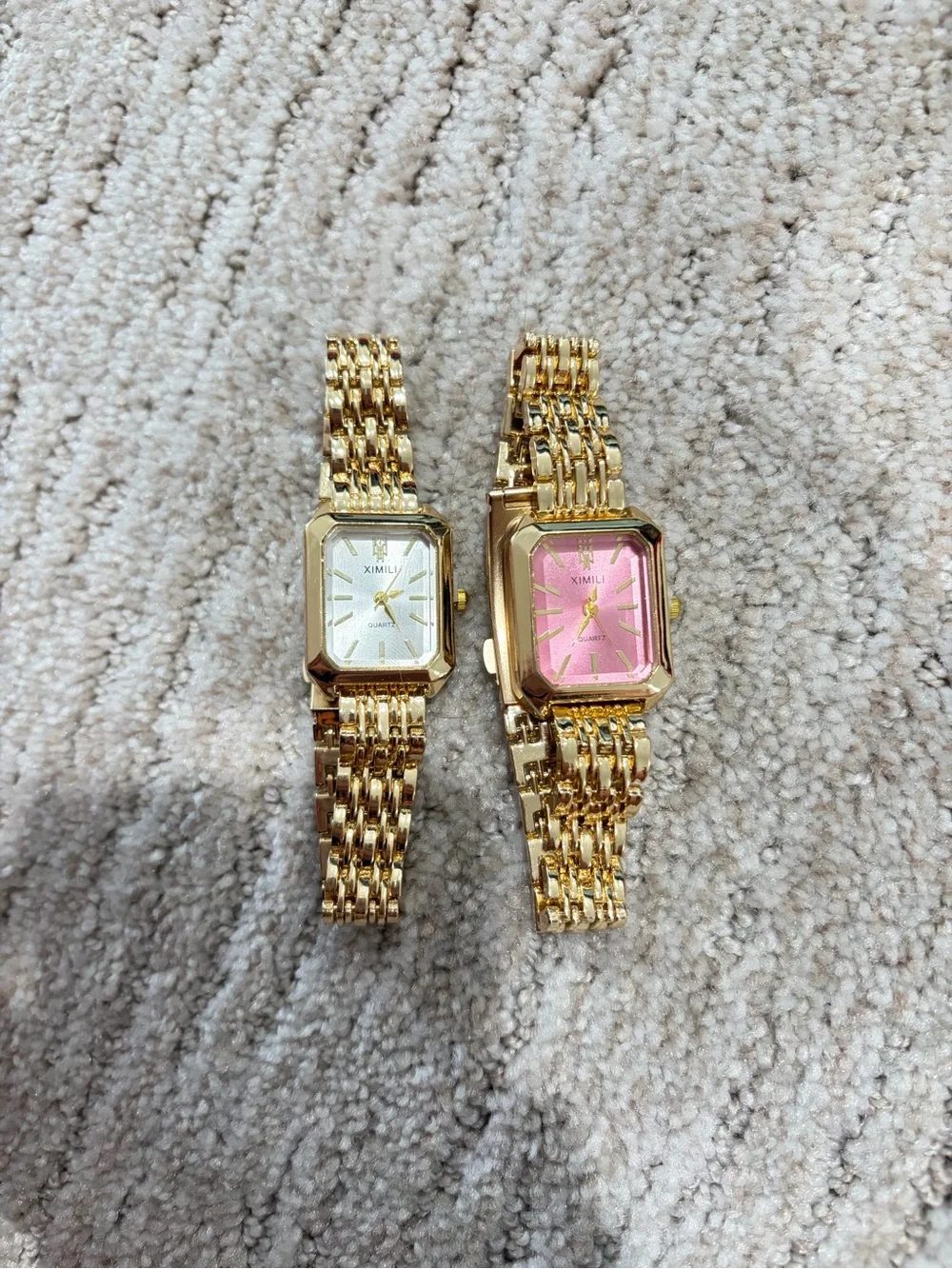 Gold-Tone Women's Bracelet Watch with Pink or White Dial